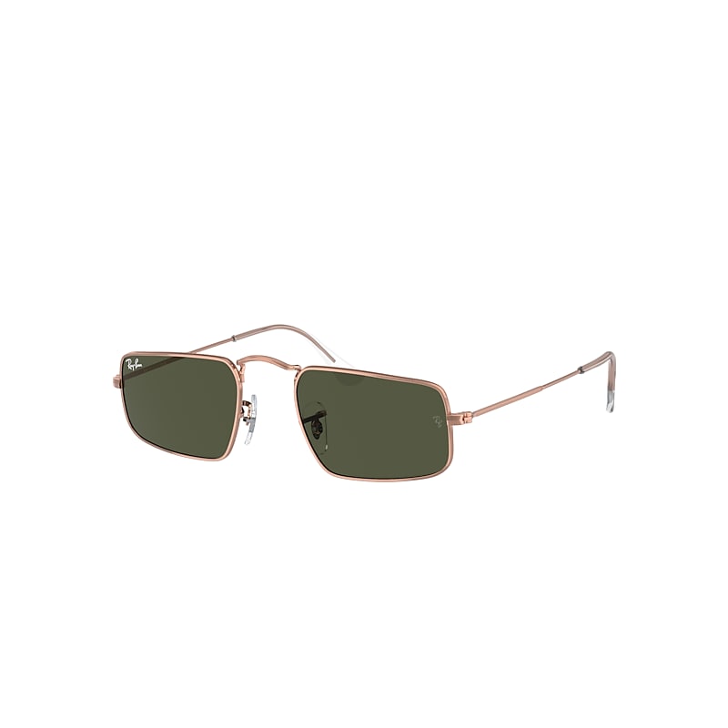 Ray Ban Sunglasses Unisex Julie Rose Gold - Rose Gold Frame Green Lenses 49-20