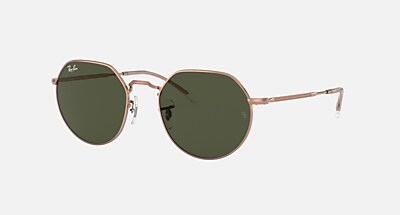 JACK ROSE GOLD Sunglasses in Rose Gold and Green - RB3565