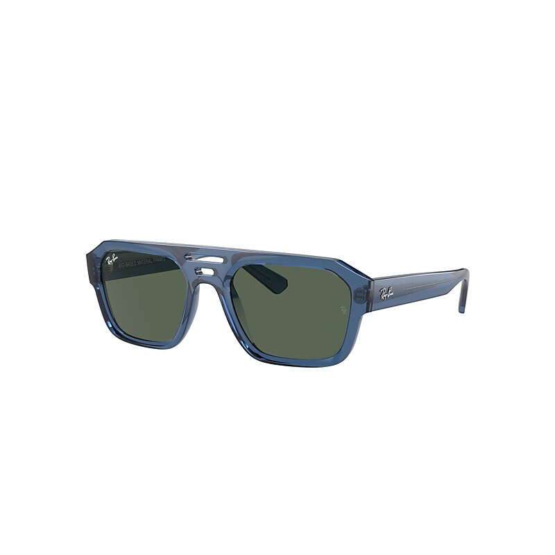 Ray Ban Corrigan Limited Sunglasses Transparent Dark Blue Frame Green Lenses 54-20