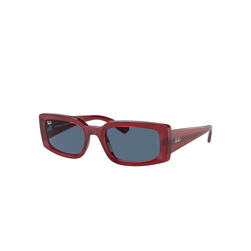 Ray Ban Kiliane Limited Sunglasses Transparent Red Frame Blue Lenses 54-21