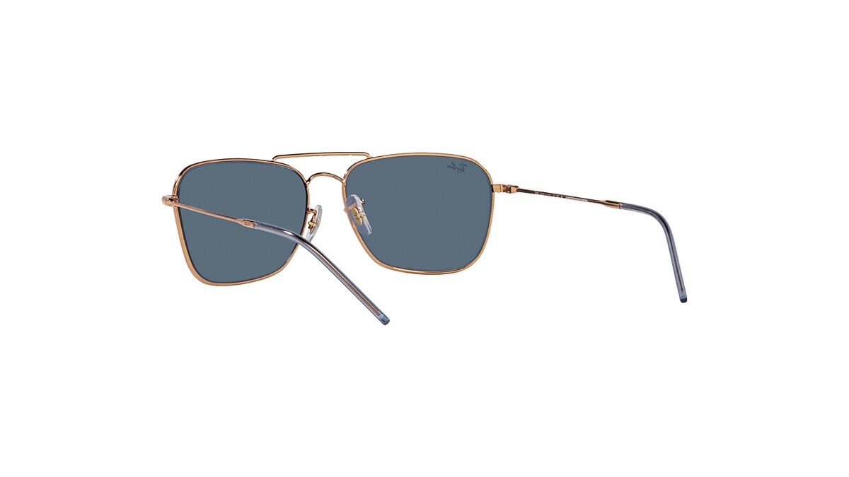 CARAVAN REVERSE Sunglasses in Rose Gold and Blue - Ray-Ban
