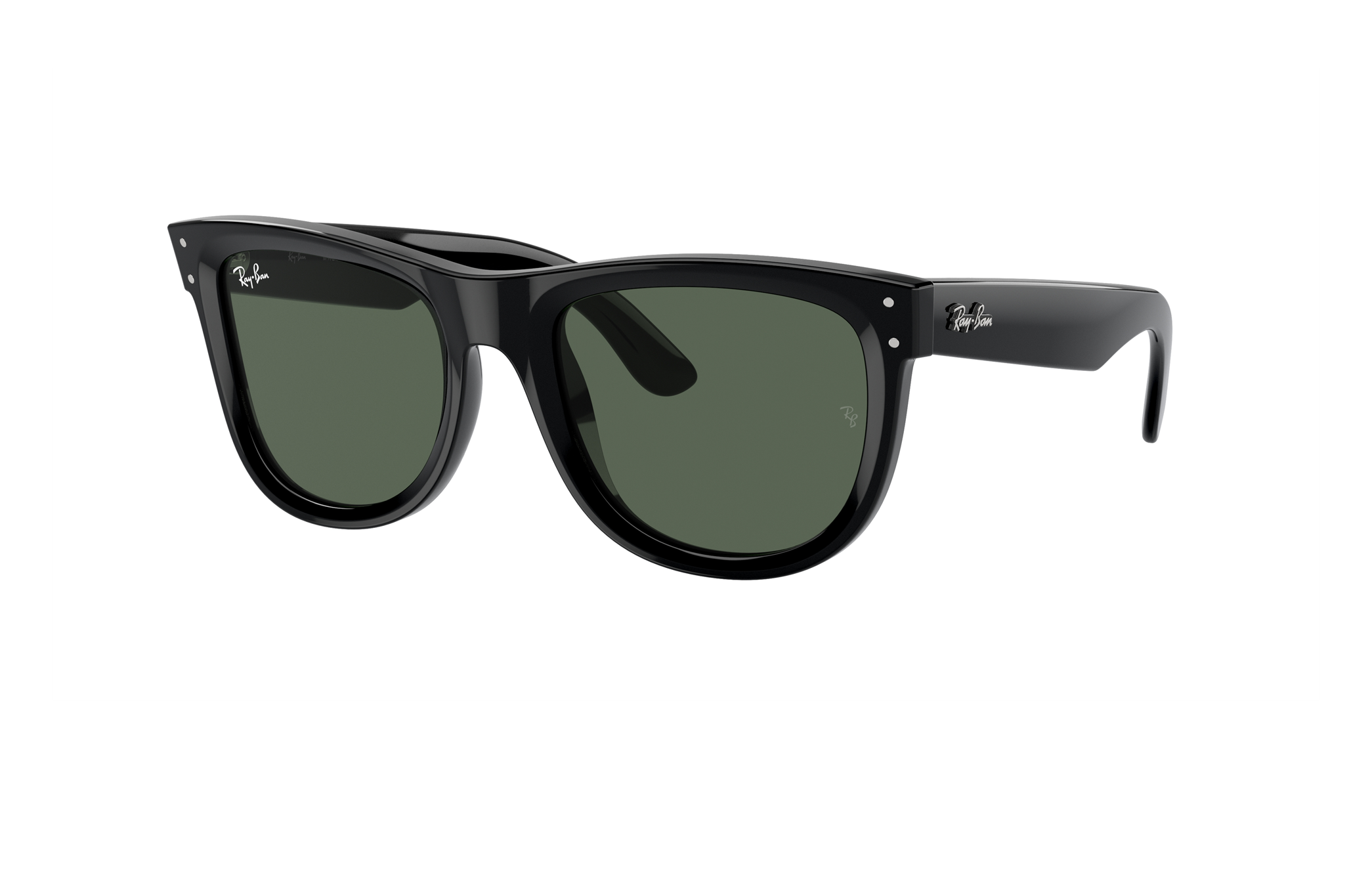 Ray-Ban Sunglasses Wayfarer Reverse Black Frame Green Lenses