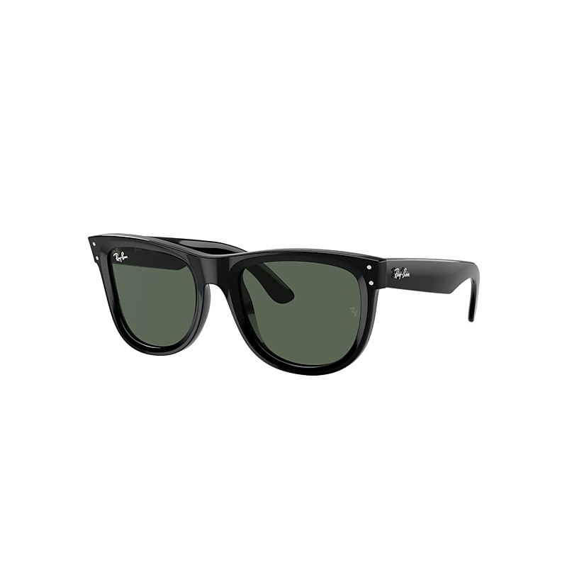 Shop Ray Ban Sunglasses Unisex Wayfarer Reverse - Black Frame Green Lenses 50-22
