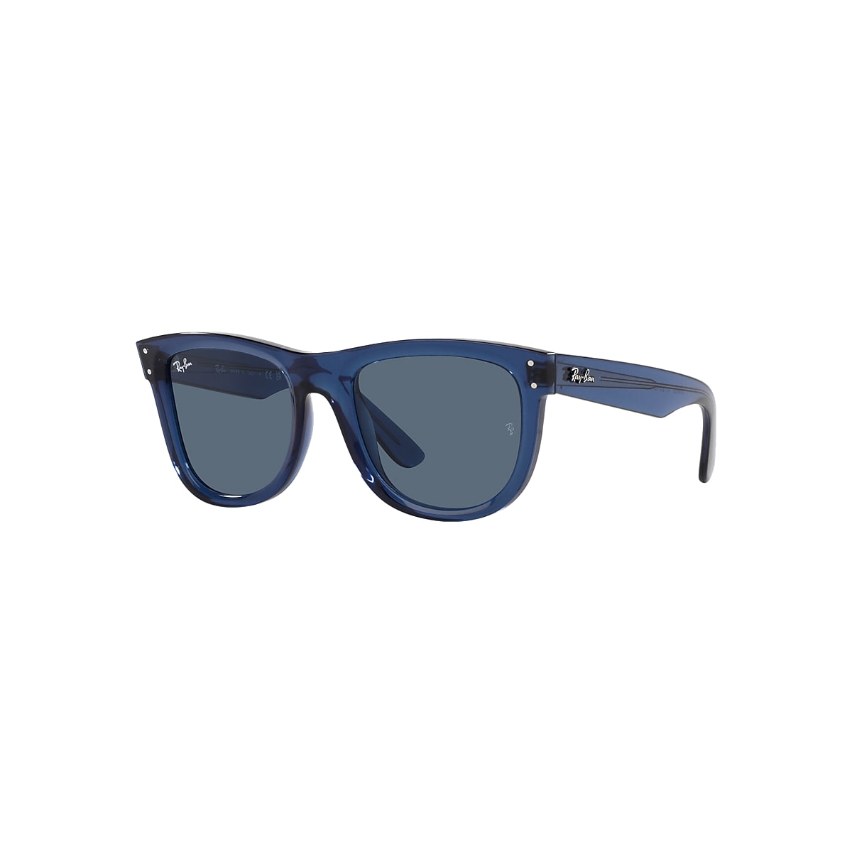 Ray-Ban Wayfarer Reverse Sunglasses Transparent Navy Blue Frame Blue Lenses  53-20