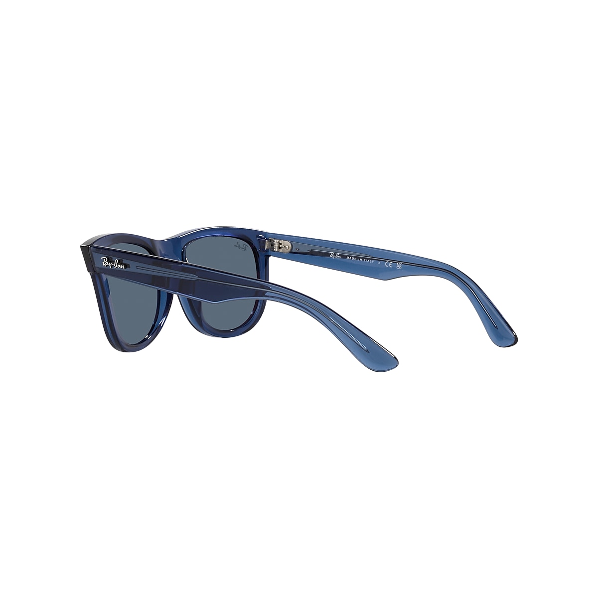 Ray-Ban Wayfarer Reverse Sunglasses Transparent Navy Blue Frame Blue Lenses  53-20