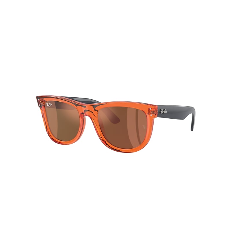 Ray Ban Wayfarer Reverse Sonnenbrillen Blau Transparent Fassung Kupfer Glas 50-22 In Blau Transparent