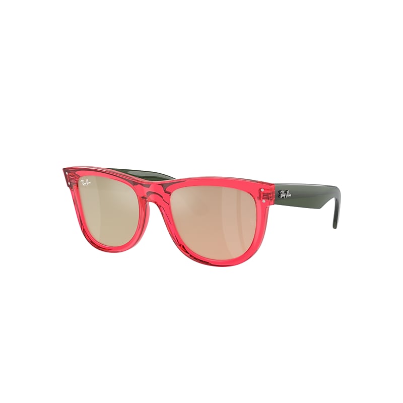 Ray Ban Sunglasses Unisex Wayfarer Reverse - Transparent Green Frame Gold Lenses 53-20 In Transparent Grün