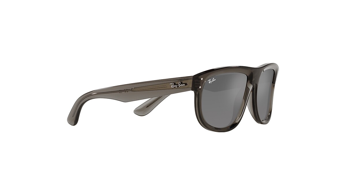 BOYFRIEND REVERSE Sunglasses in Transparent Dark Grey and Silver