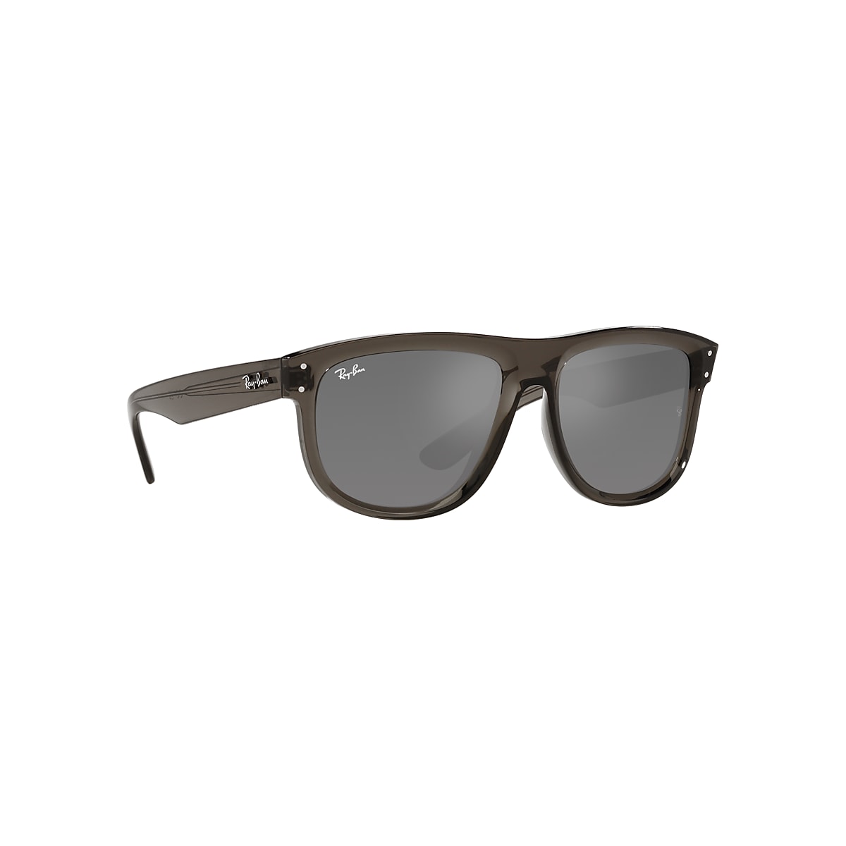 BOYFRIEND REVERSE Sunglasses in Transparent Dark Grey and Silver