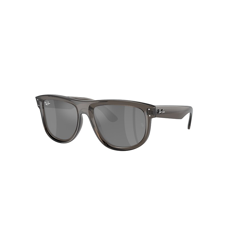 Ray Ban Sunglasses Unisex Boyfriend Reverse - Transparent Dark Grey Frame Silver Lenses 56-18 In Transparent Dark Grey