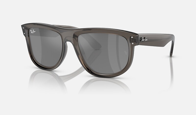 BOYFRIEND REVERSE Sunglasses in Transparent Dark Grey and Silver