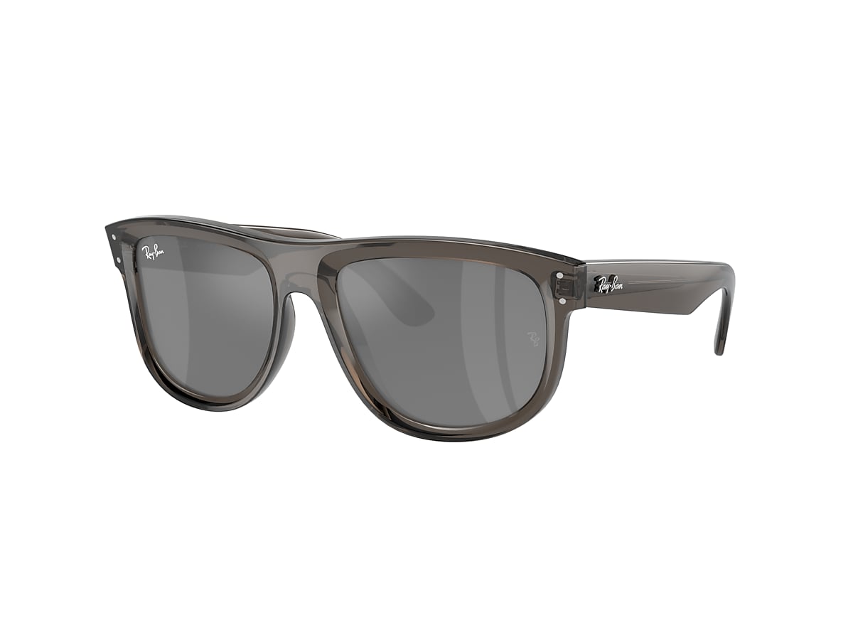 BOYFRIEND REVERSE Sunglasses in Transparent Dark Grey and Silver