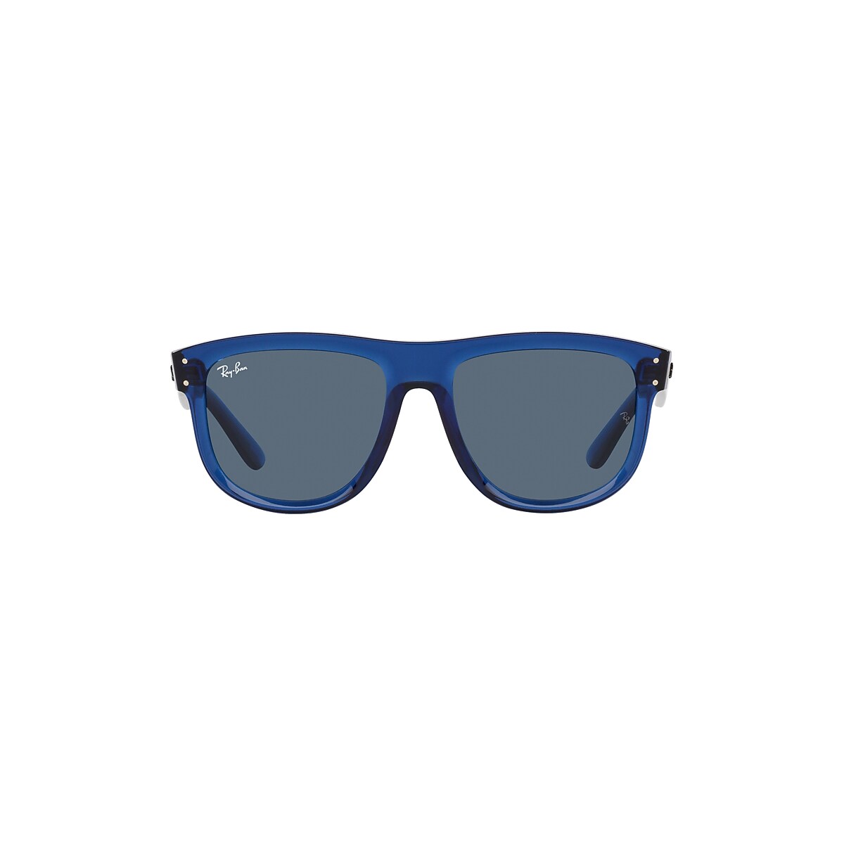 Ray-Ban Boyfriend Reverse Sunglasses Transparent Navy Blue Frame Blue  Lenses 56-18