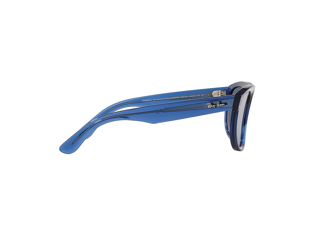 BOYFRIEND REVERSE Sunglasses in Transparent Navy Blue and