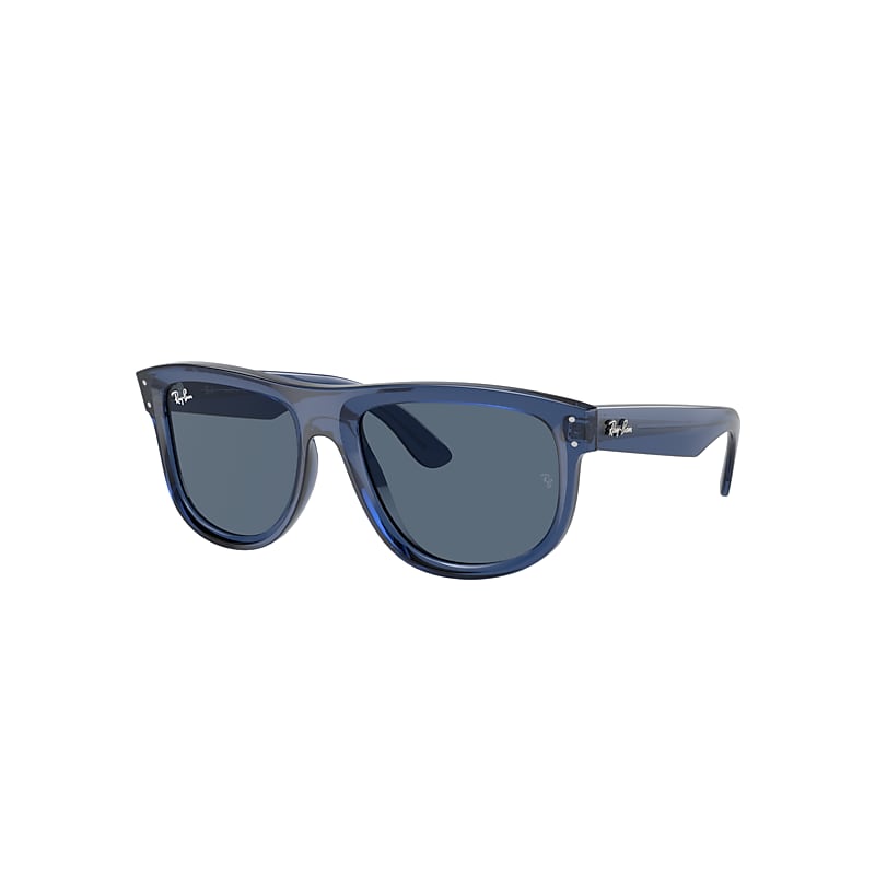 Ray Ban Sunglasses Unisex Boyfriend Reverse - Transparent Navy Blue Frame Blue Lenses 56-18