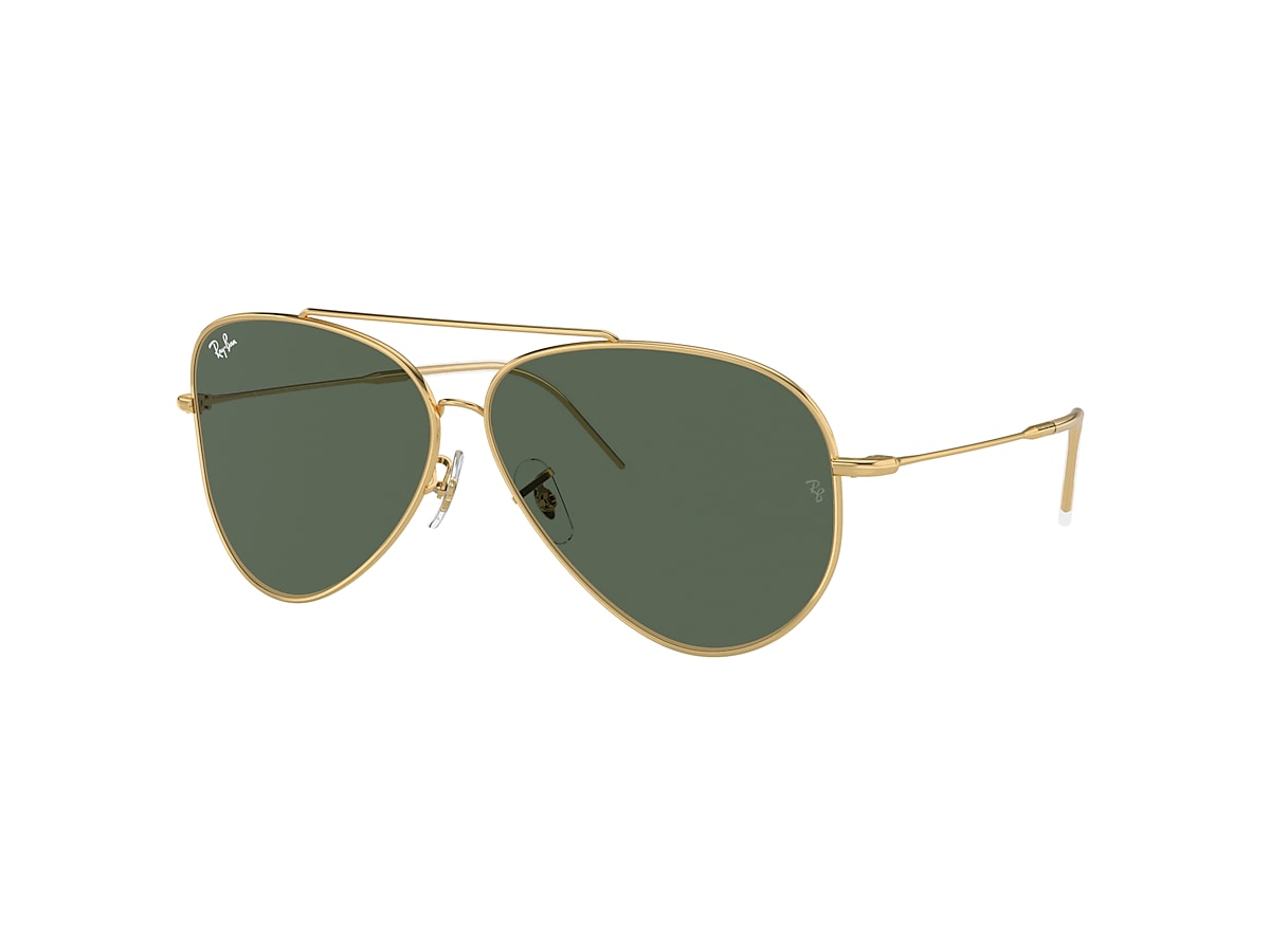 AVIATOR REVERSE Sunglasses in Gold and Green - Ray-Ban