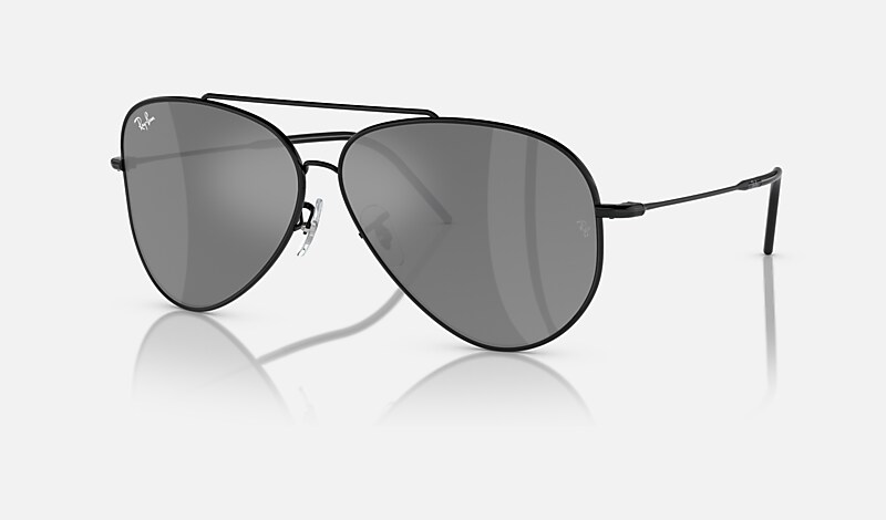 AVIATOR REVERSE Sunglasses in Black and Silver - RBR0101S | Ray