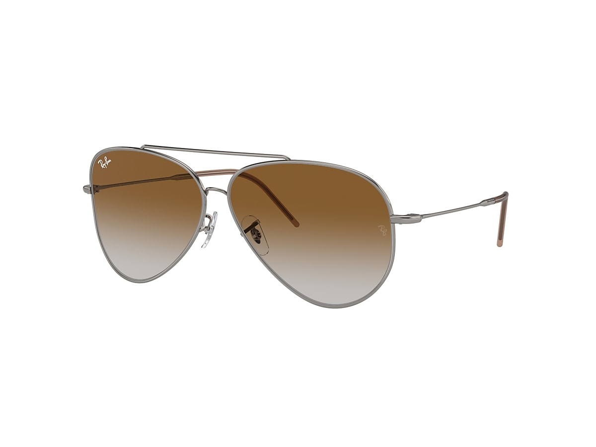 AVIATOR REVERSE Sunglasses in Gunmetal and Brown - Ray-Ban