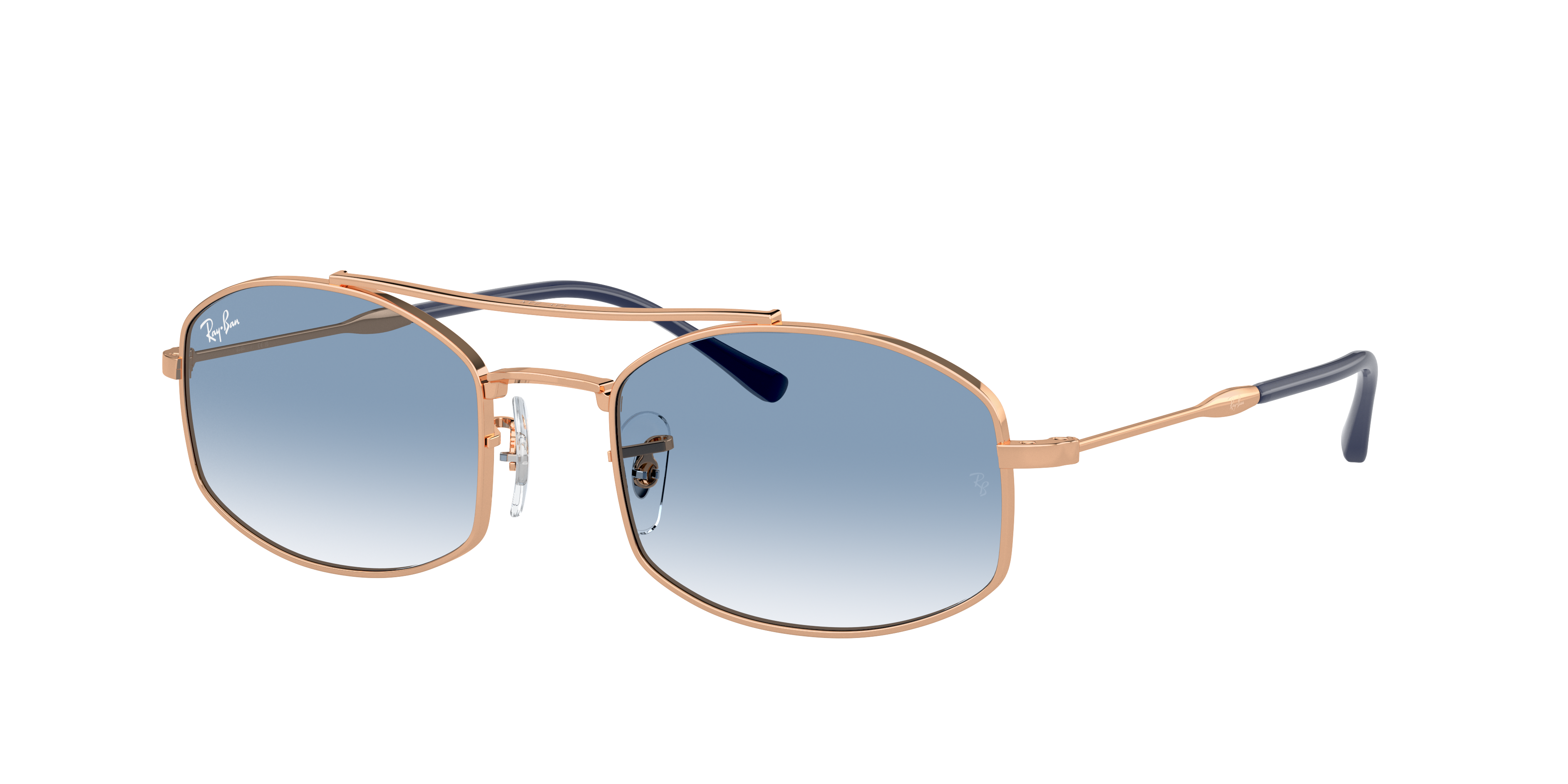 Rose Gold Sunglasses in Light Blue and Rb3719 - RB3719 | Ray-Ban®