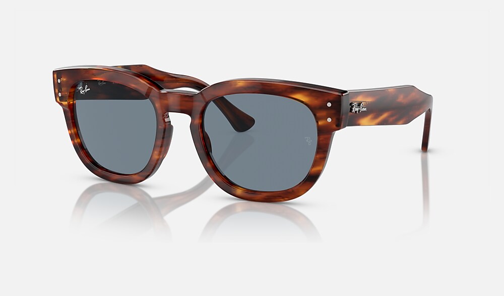 MEGA HAWKEYE Sunglasses in Striped Havana and Blue - RB0298S | Ray