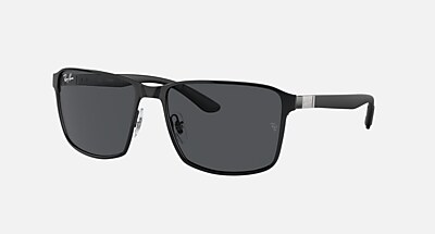 RB3721 Sunglasses in Black On Black and Dark Grey (59-17) - RB3721