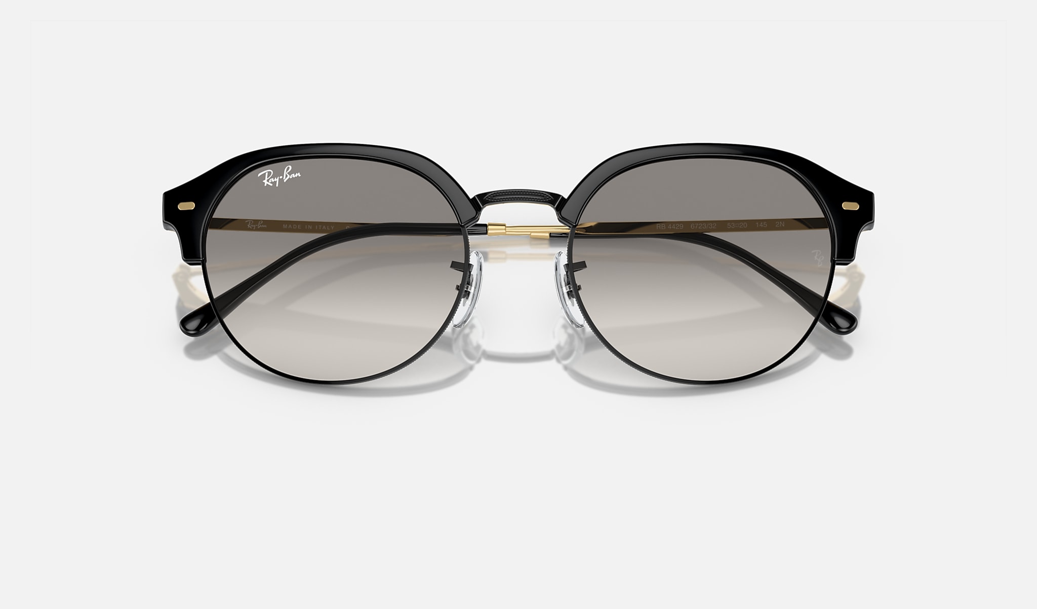 Ray-Ban 0RB4429 RB4429 Polished Black On Gold SUN Closed Front