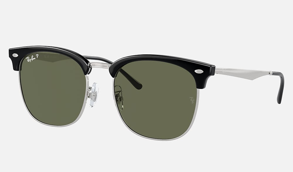 Ray-Ban ORB4418D ブラックシルバーサングラス RB4418D Sunglasses in Black On Silver and Dark Green Polarized