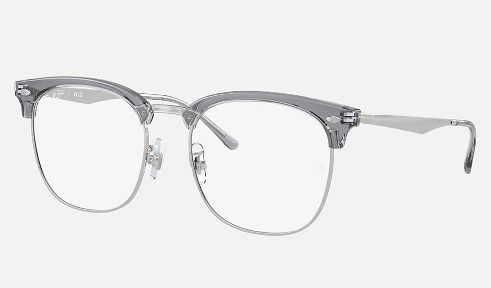 RB7318D OPTICS Eyeglasses with Transparent Grey On Silver Frame