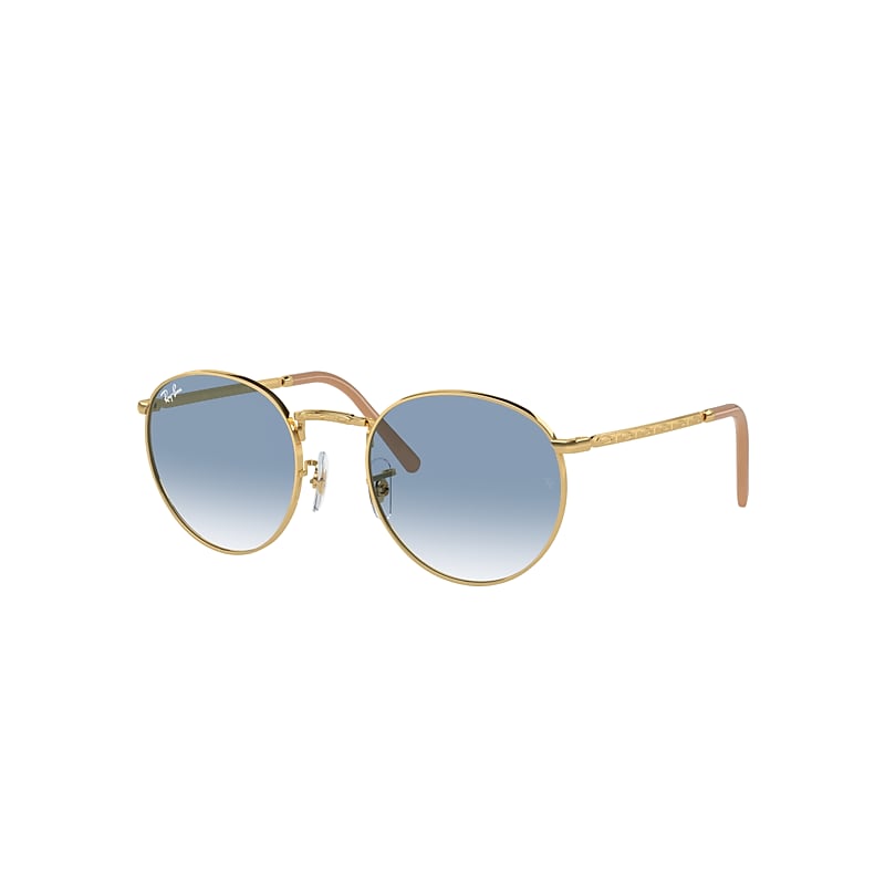 Ray Ban New Round Sonnenbrillen Gold Fassung Blau Glas 53-21