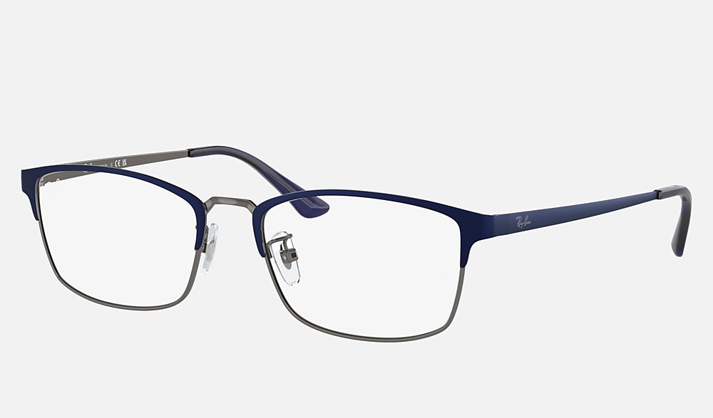 RB8772D OPTICS Eyeglasses with Dark Blue On Gunmetal Frame 