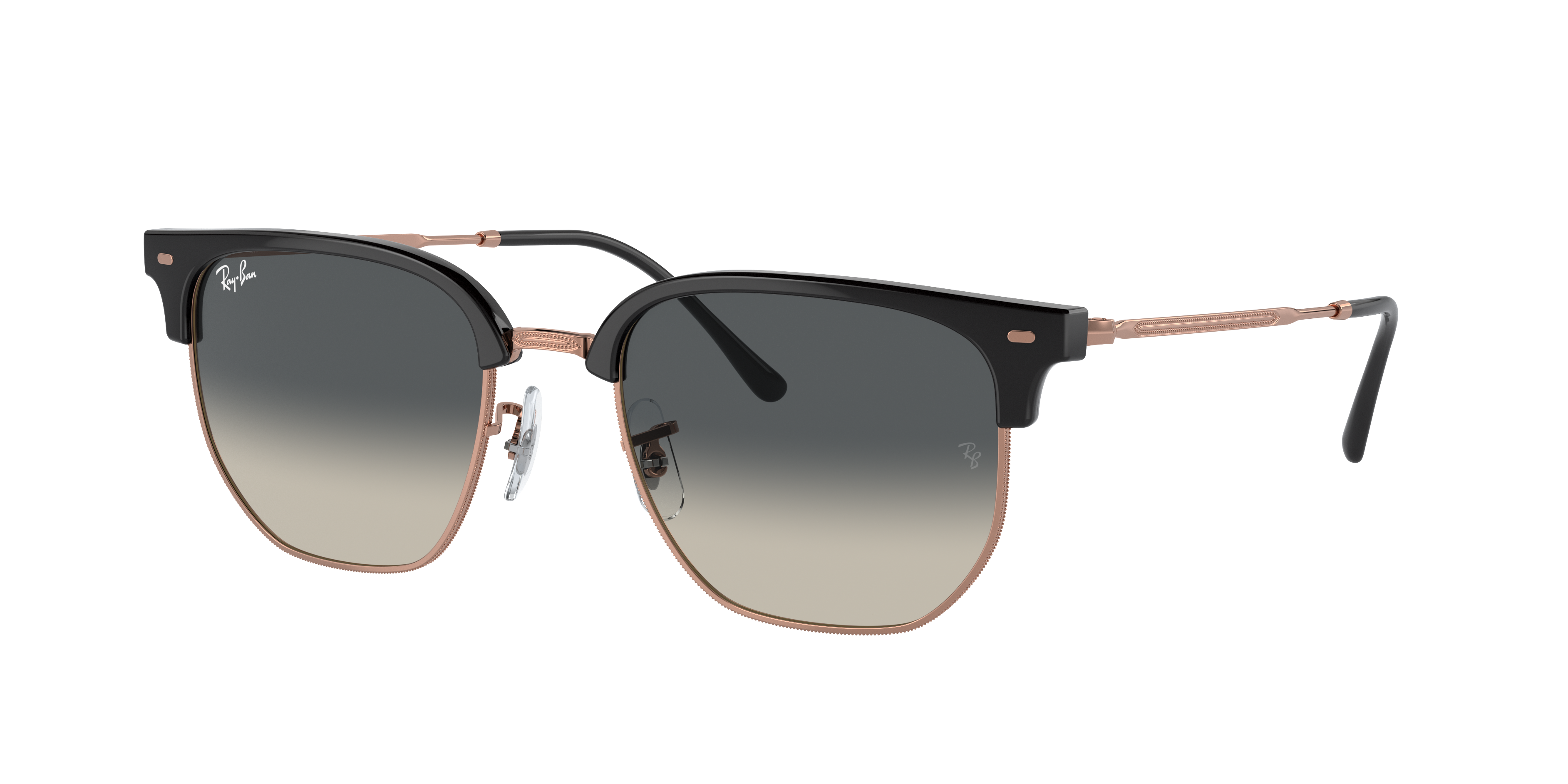 new-clubmaster-sunglasses-in-dark-grey-on-rose-gold-and-grey-rb4416