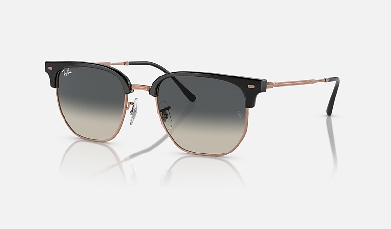 NEW CLUBMASTER Les lunettes de soleil Gris fonc sur fond or rose