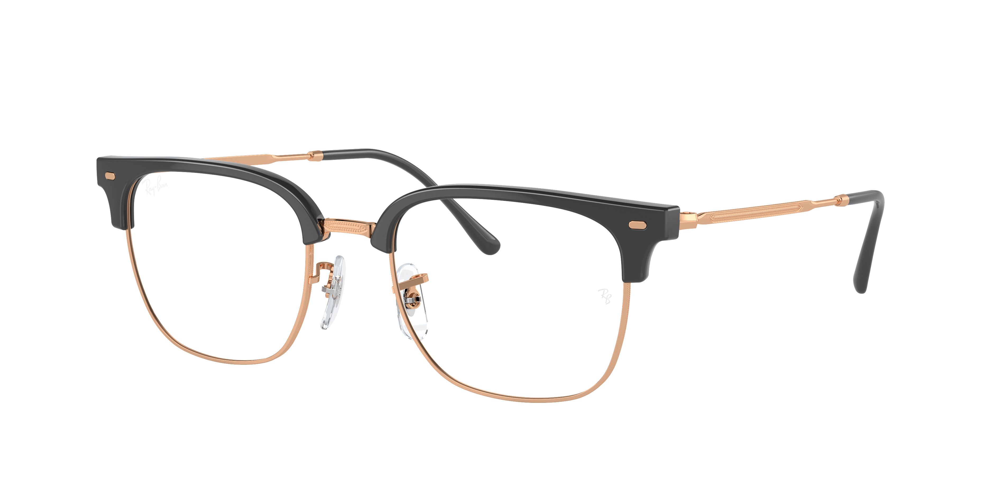 New Clubmaster Optics Eyeglasses with Dark Grey On Rose Gold Frame ...