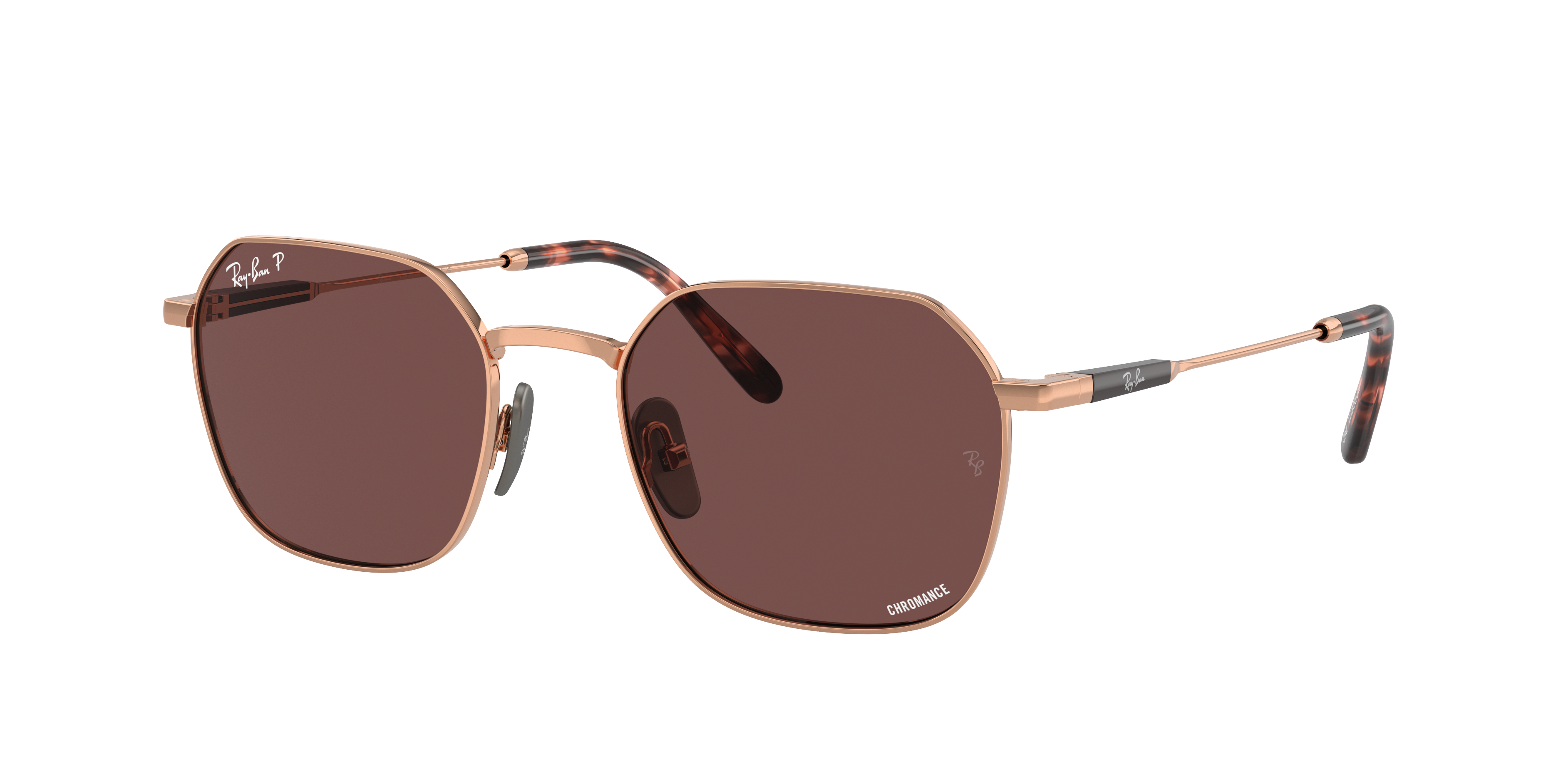 Jim Titanium Sunglasses in Light Brown and Dark Violet - RB8094 | Ray ...