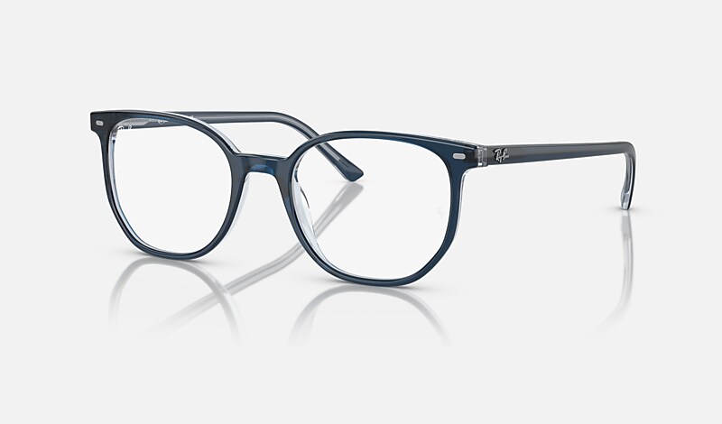 Ray-Ban Eyeglasses Elliot Optics Blue On Transparent Blue Frame Demo Lens  Lenses