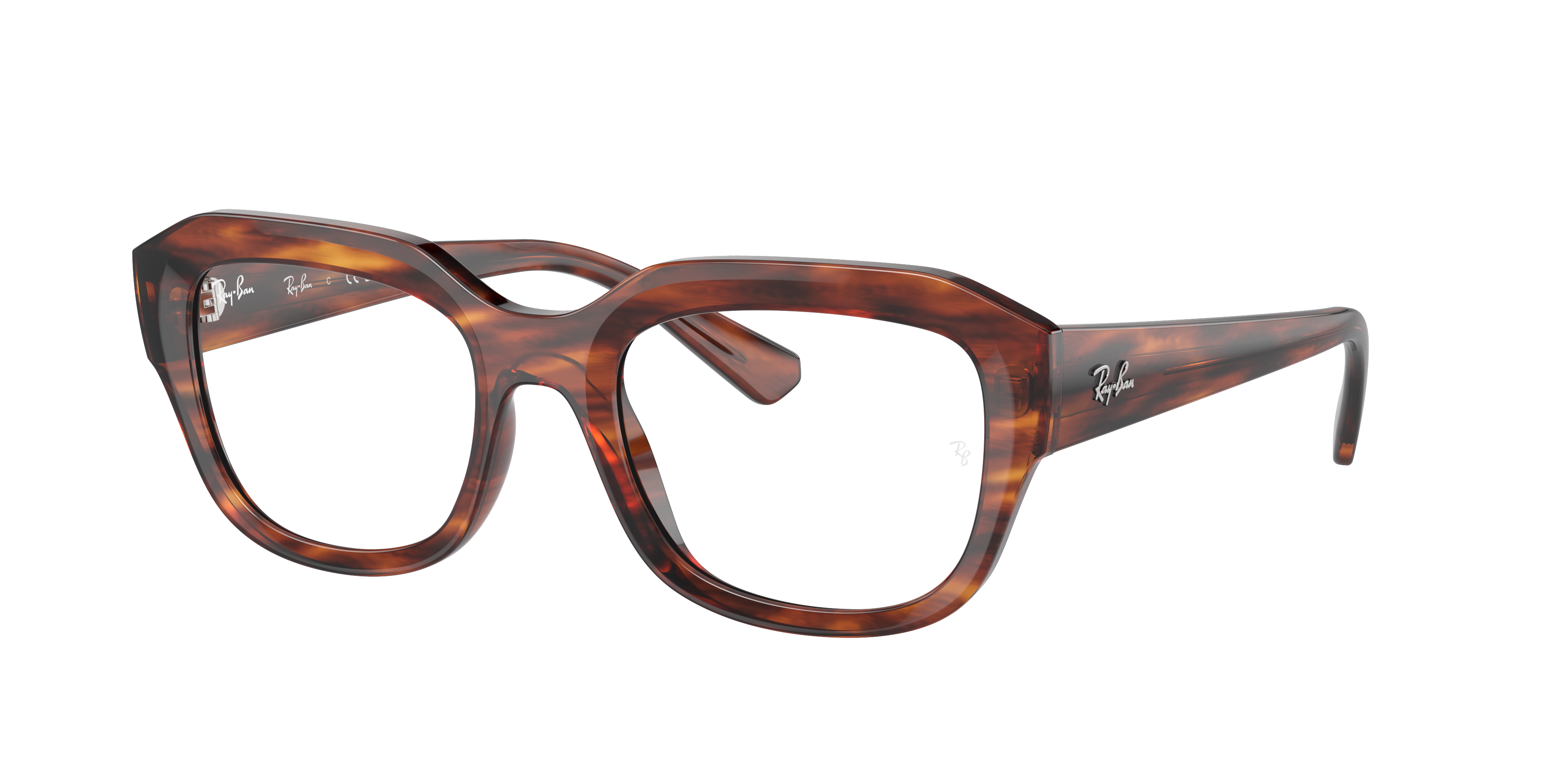 【レイバン公式ストア】 RayBan® Leonid Optics Biobased メガネ ストライプハバナ フレーム RB7225F