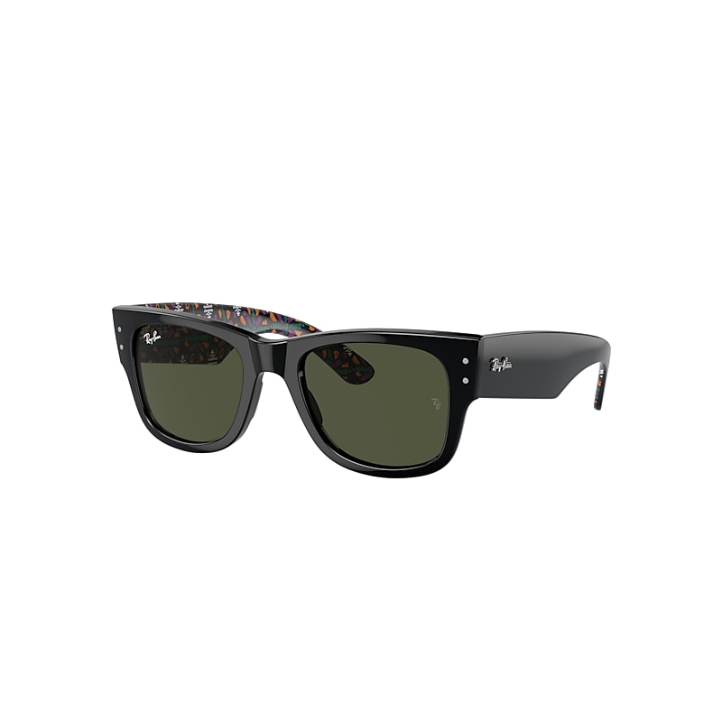 Ray Ban Dia De Muertos Mega Wayfarer Sunglasses Black Frame Green Lenses 51-21