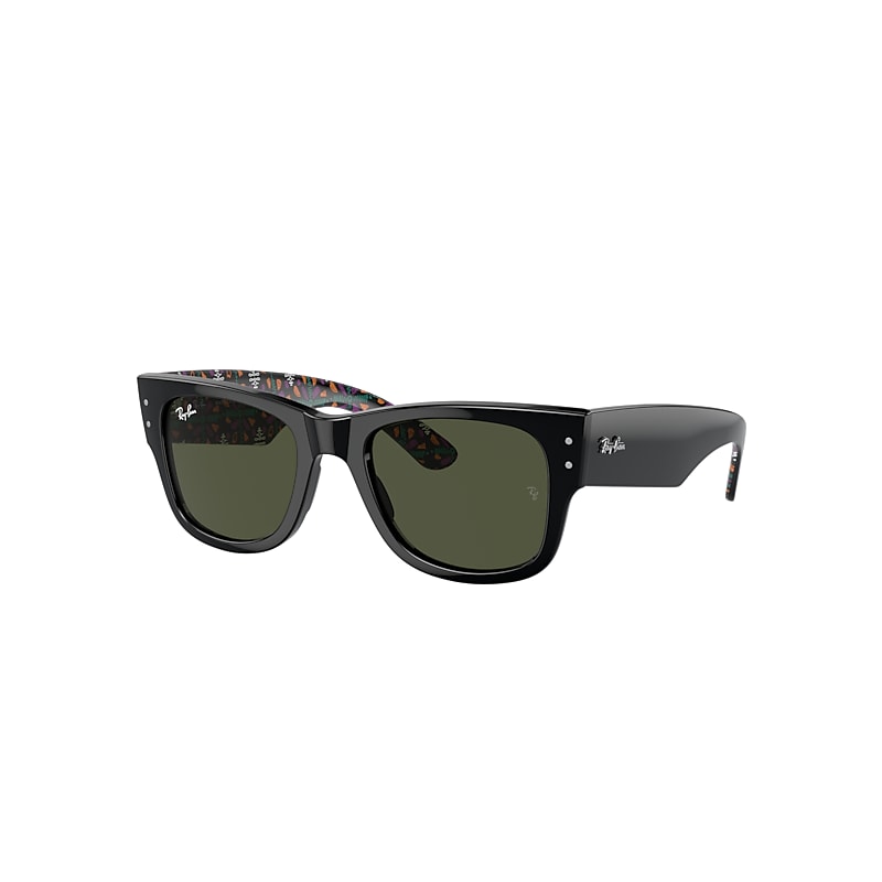 Shop Ray Ban Dia De Muertos Mega Wayfarer Sonnenbrillen Schwarz Fassung Grün Glas 51-21 In Black