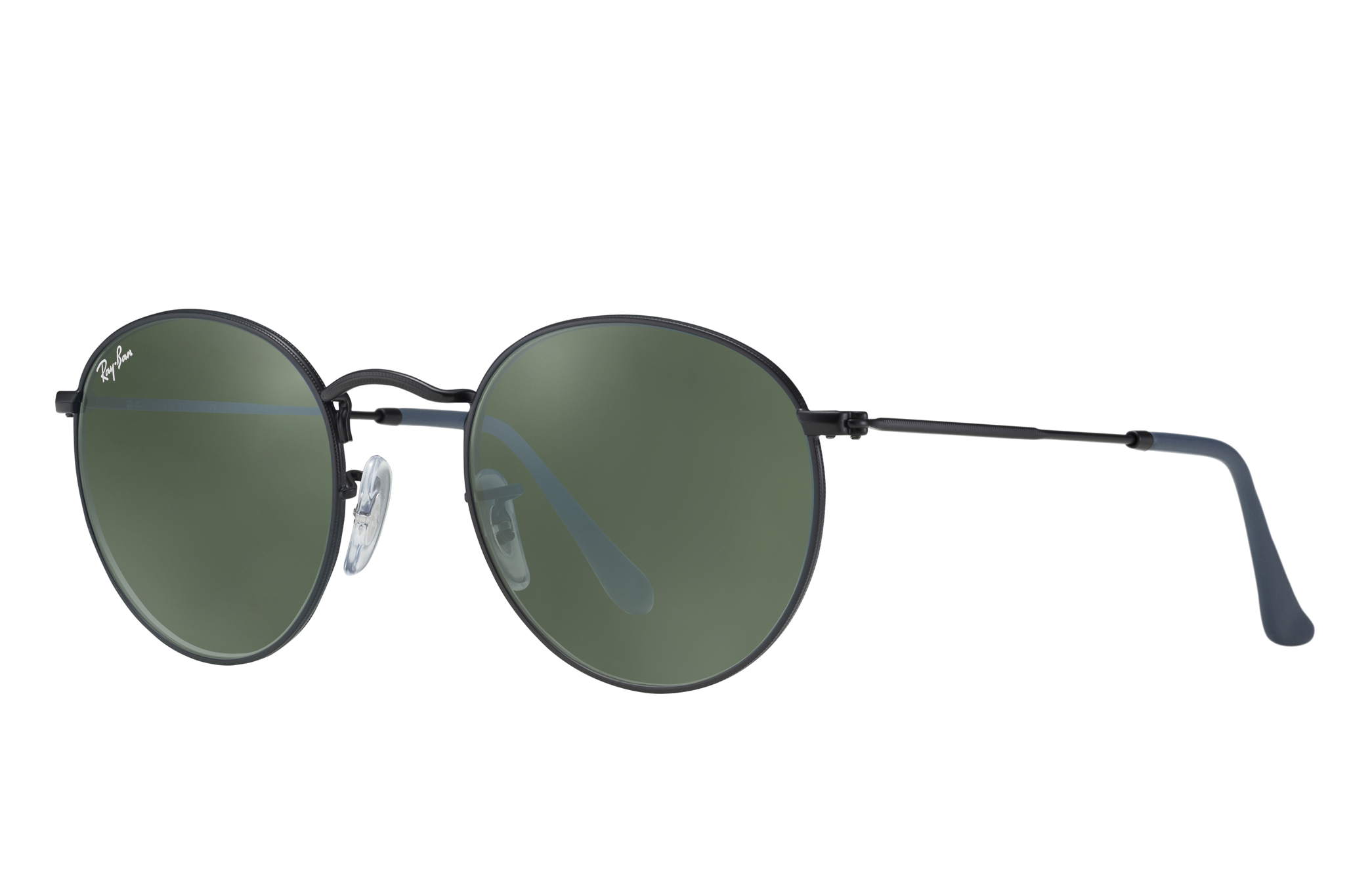 round ray ban sunglasses black